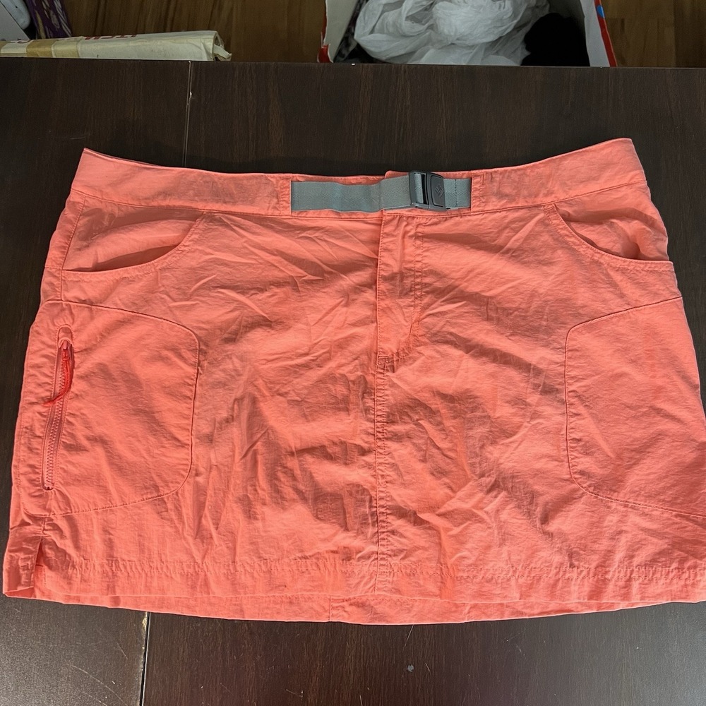 Columbia Skirt Womens 14 Coral Nylon Belted Omni-Shade Wick Vaporation UPF 50